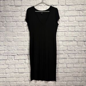 Gentle Fawn Black V-Neck Dress Medium